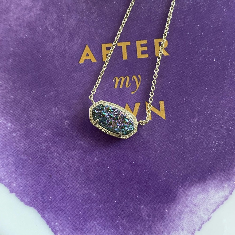 Kendra Scott Elisa Gold Pendant in Multi Drusy. Comes with dust bag